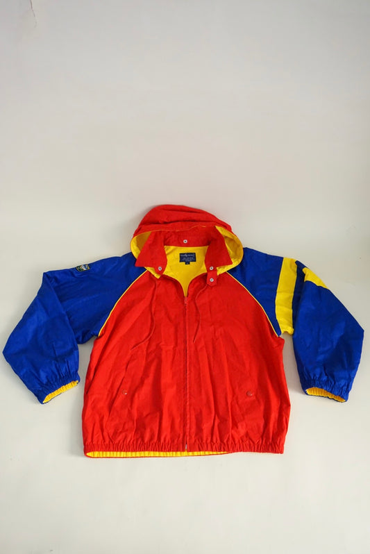 VTG Ralph Lauren 90's Primary Color Cotton Windbreaker Unisex Uni Crest Jacket - Large