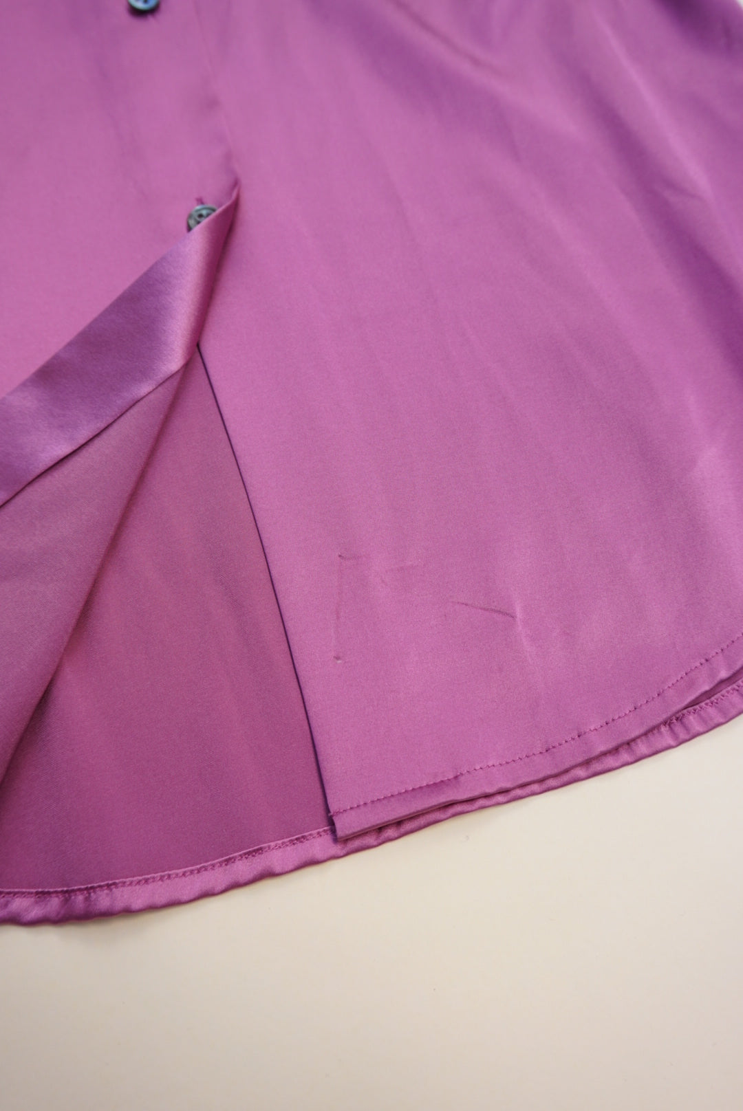 "Theory" Purple Silk Button Down Blouse - Size S