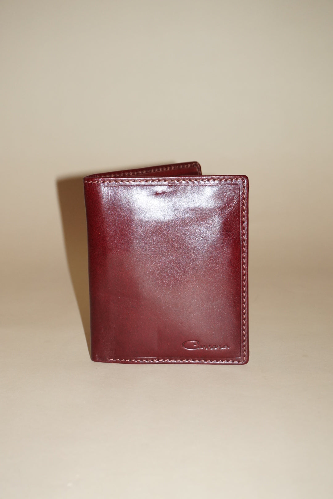 "Carrera" Burgundy Tri-fold Leather Wallet