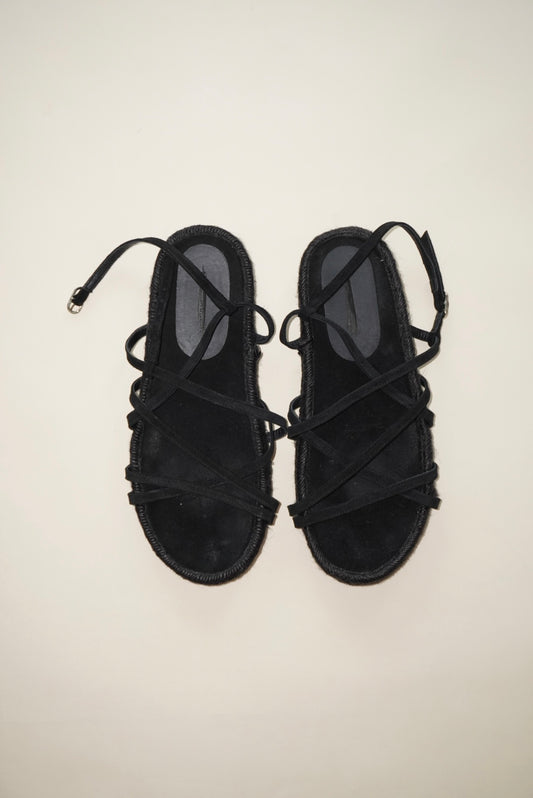 Brochu Walker Black Dawson Espadrille Sandals - Size 10