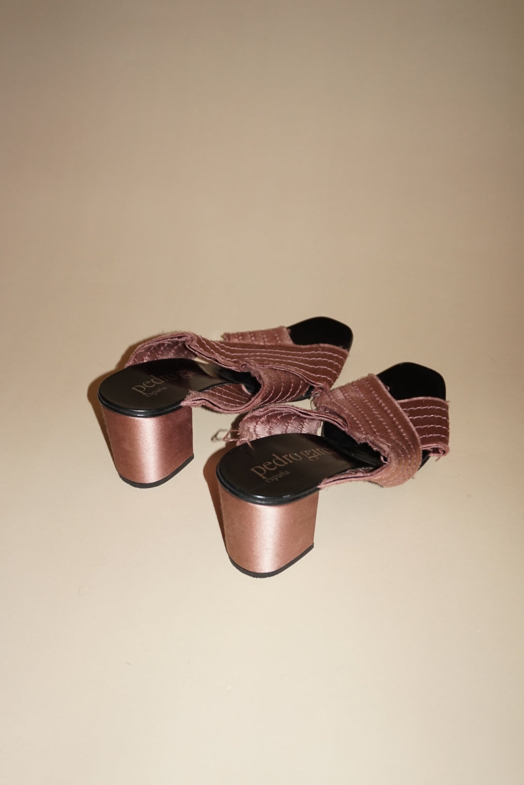 “Pedro Garcia” Satin Blush “Xail” Mules - Size 38.5