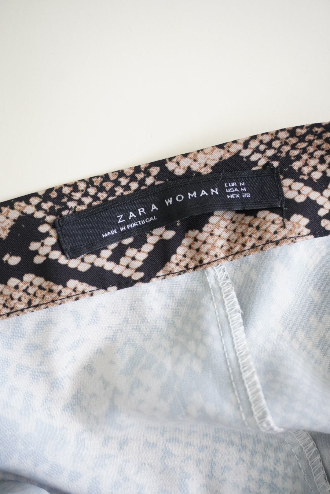Zara Snake Print Front Slit Button Accents - Size Medium