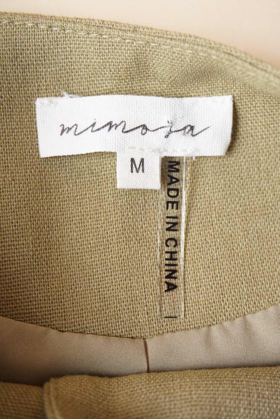 Mimosa Linen Button Up Olive Vest - Size Large