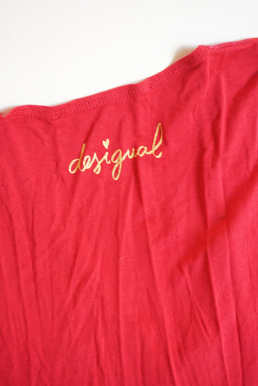 Desigual Red Y2K Mini Bodycon Floral Sheer Printed Overlay Dress - Size Medium