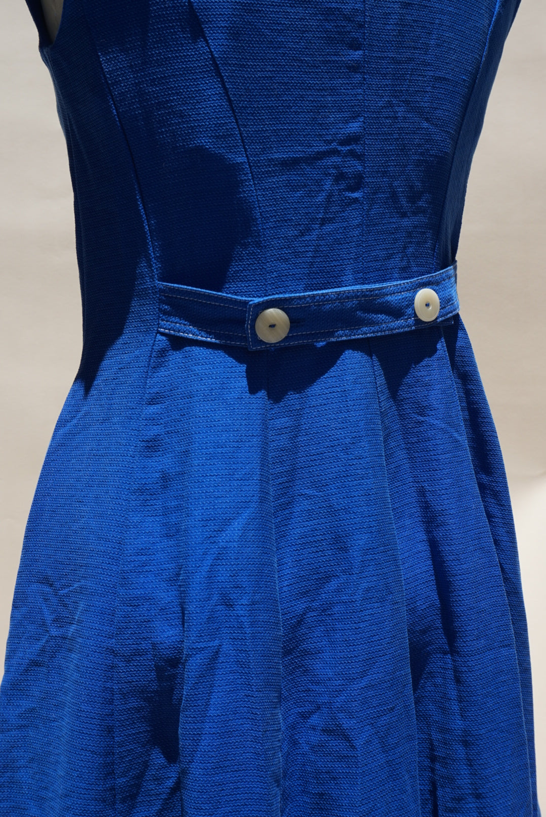 "Mango" Decorative Seam Royal Blue Sleeveless Midi Dress - Size 4