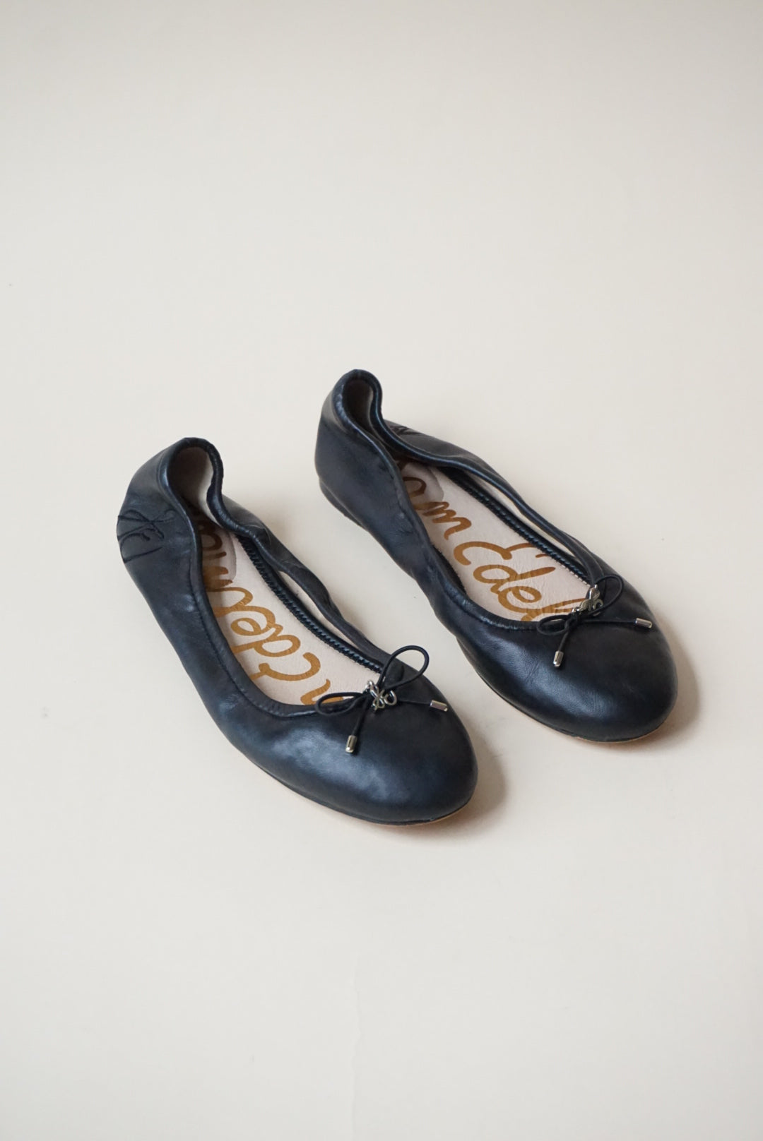 Sam Edelman Felicia Leather Cushioned Black Ballet Flats - Size 8