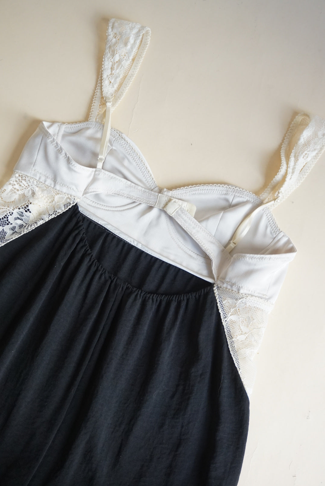 Zara Floor Length Bustier Black/White Lace Trim Dress