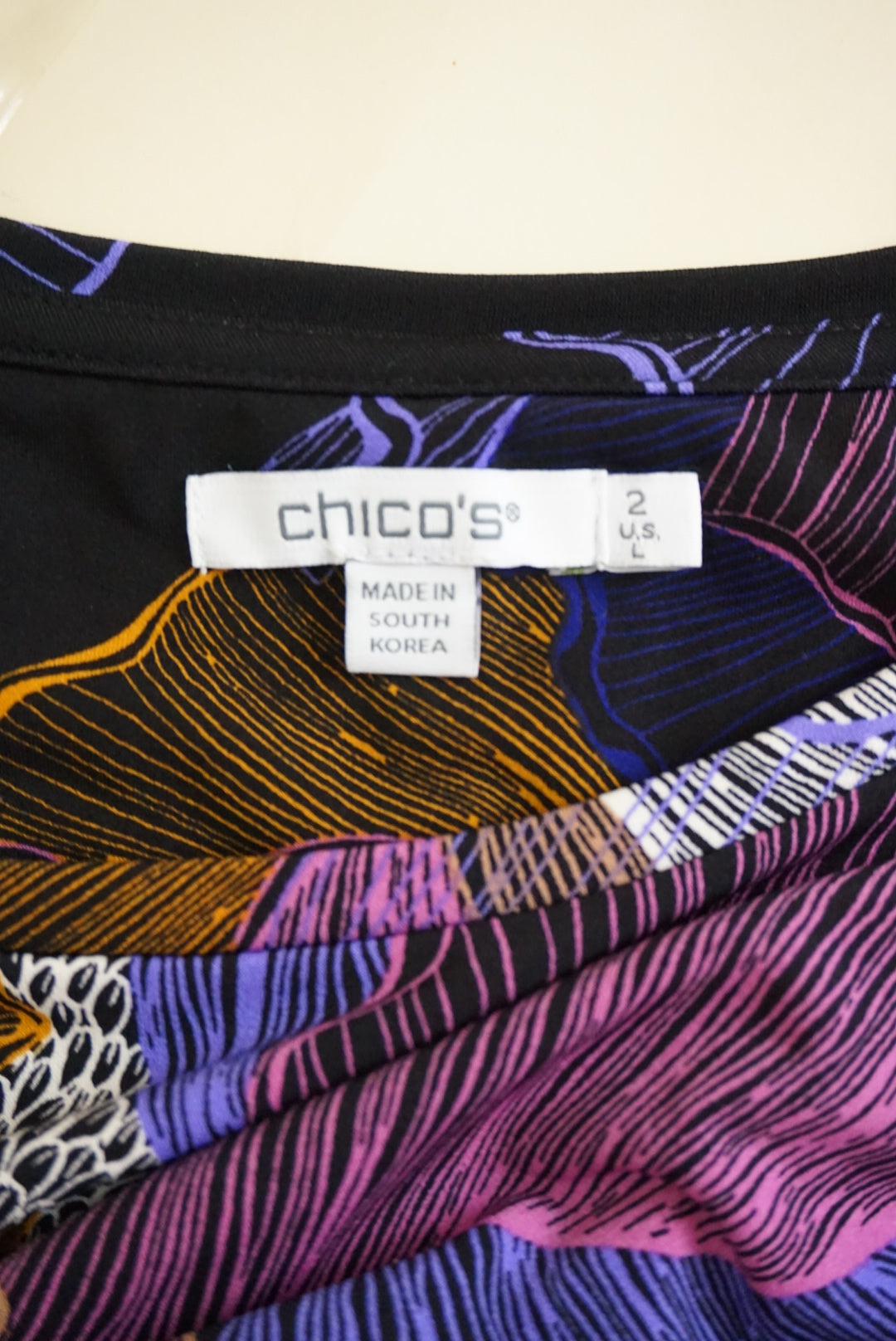 Chicos Navy Abstract Maxi Crew Neck Dress - Size Large (2)