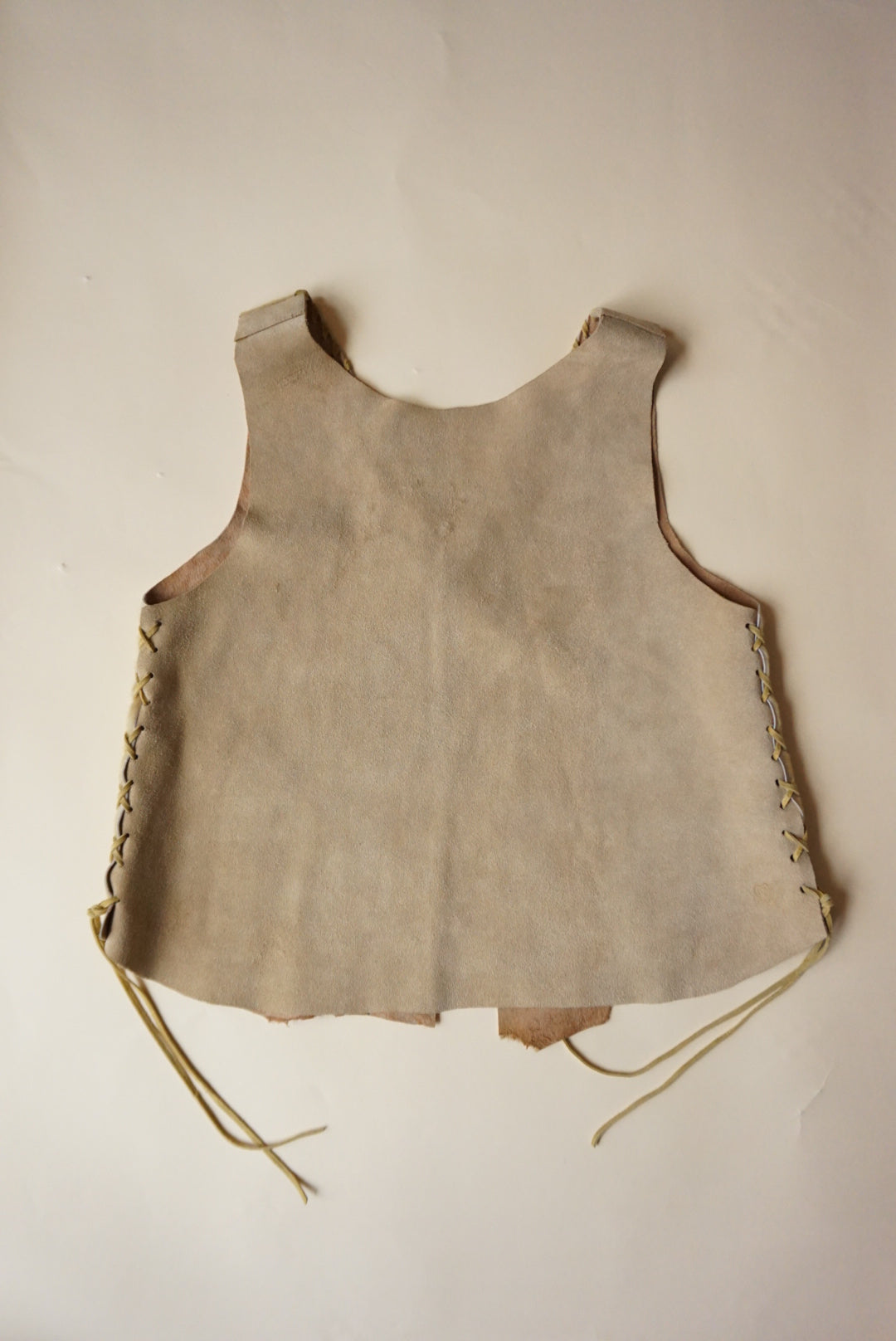 Vero B Handmade Leather Beige Pony Hair Vest