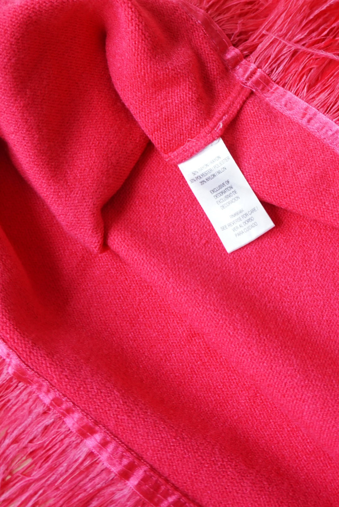 52Seven Pink Sleeveless Knit Top with Feather Trim Hem - Size XXL