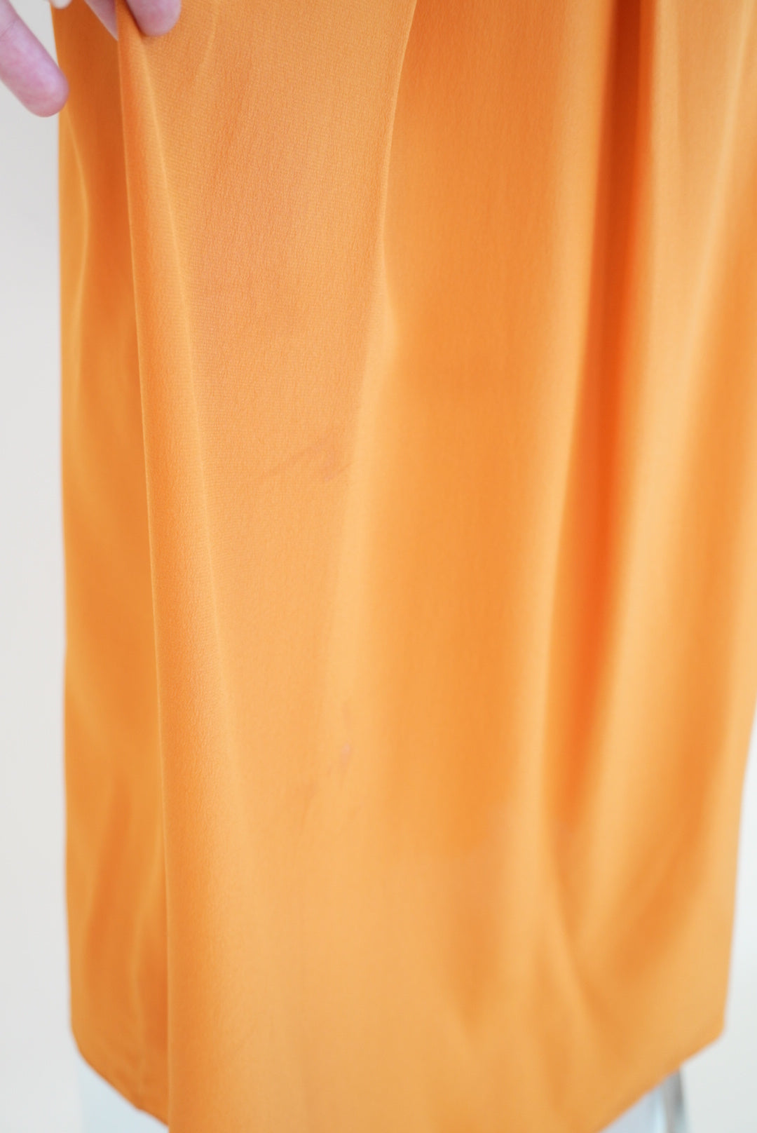 Victoria Beckham Mustard Silk Made in Italy Ruffle Plunge Neck Dress