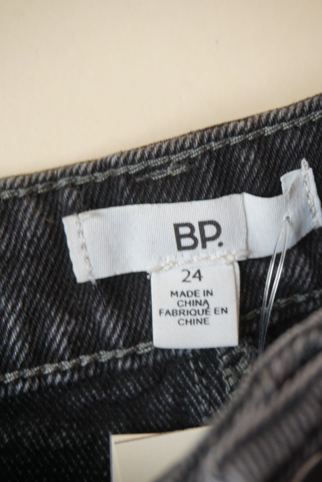 BP Black Denim Frayed Hem Shorts - Size 24