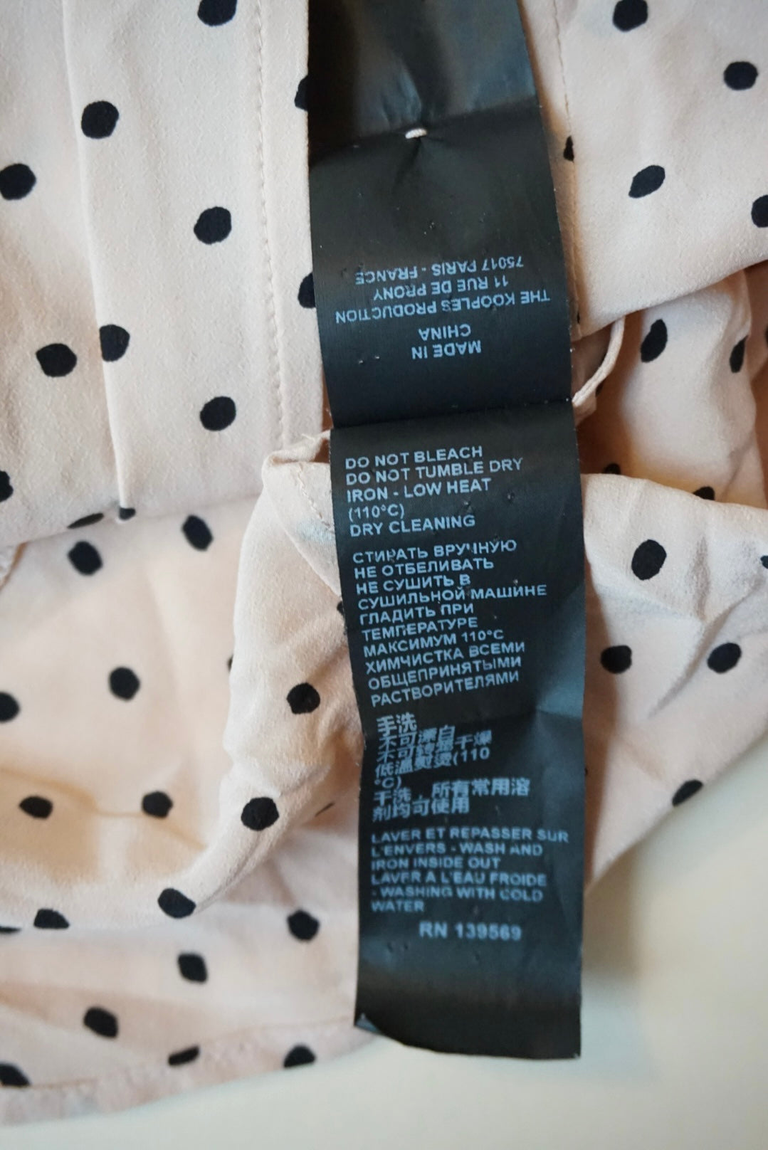 The Kooples Silk Polka Dot Velvet Blouse - Size 1 / XS