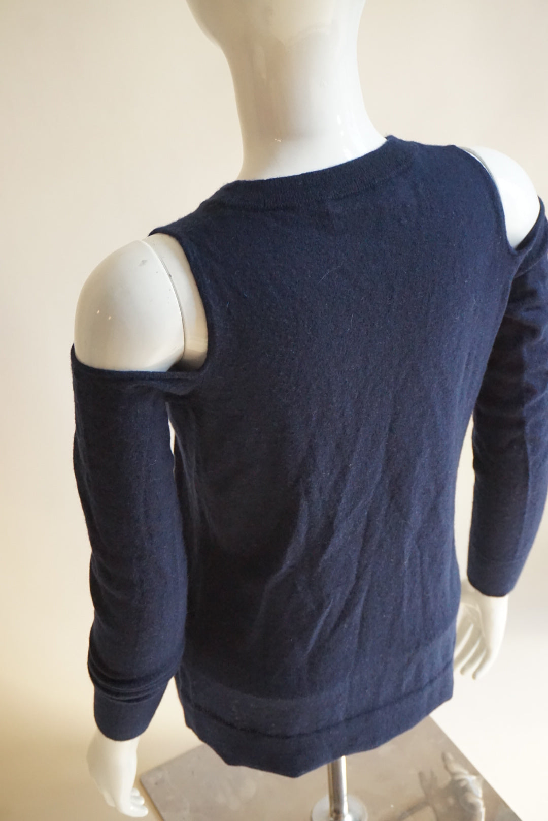 The Cashmere Project Navy Blue Shoulder Cut Out Sweater - Size Small