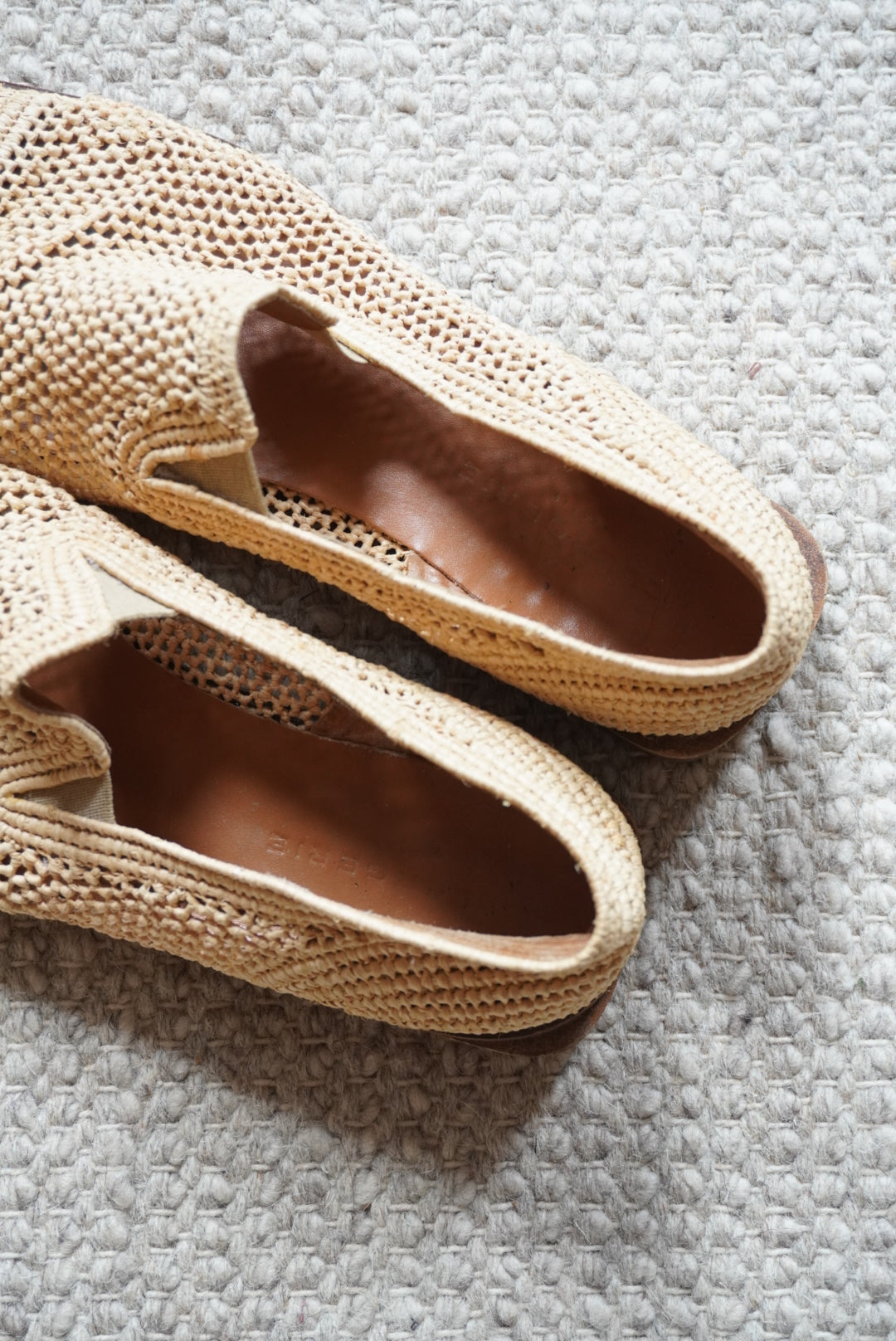 Robert Clergerie Paris Tan Raffia Penny Loafers - Size 40