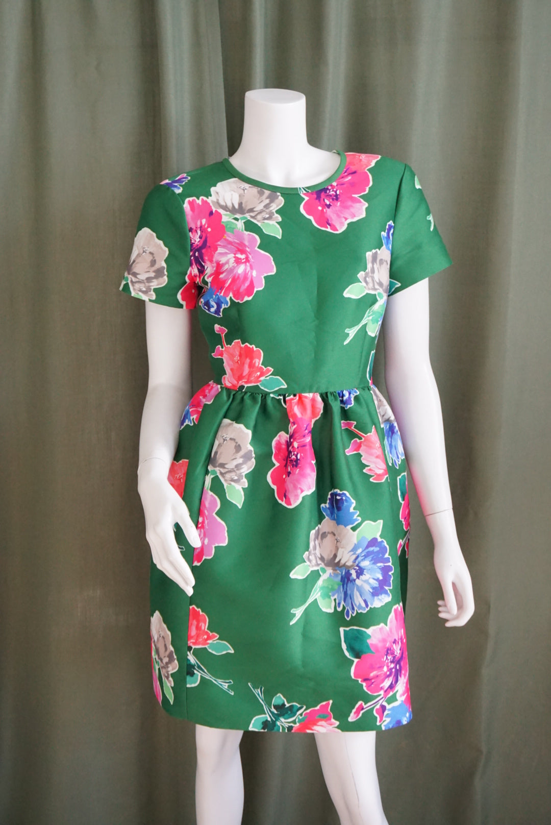Kate Spade Stelli Fit & Flare Mini Green Floral Party Cocktail Dress - Size 8