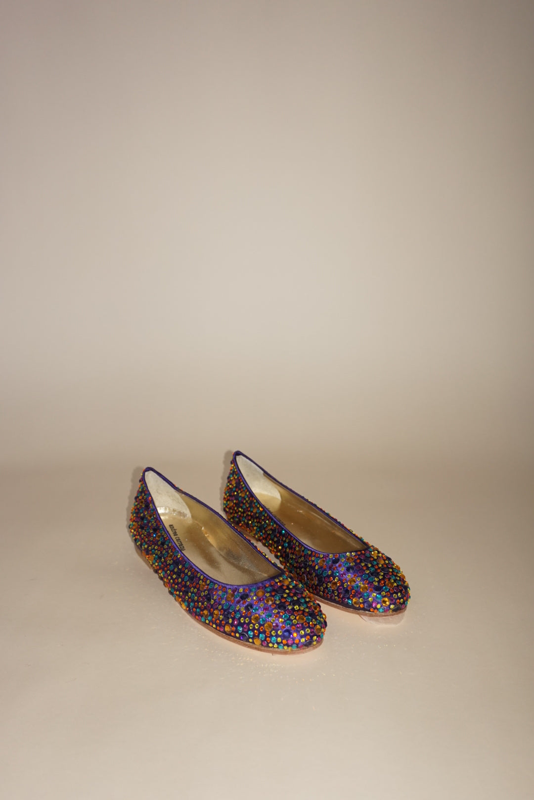 Andrea Carrano Purple Rhinestone Ballet Flat NWOT - Size 40