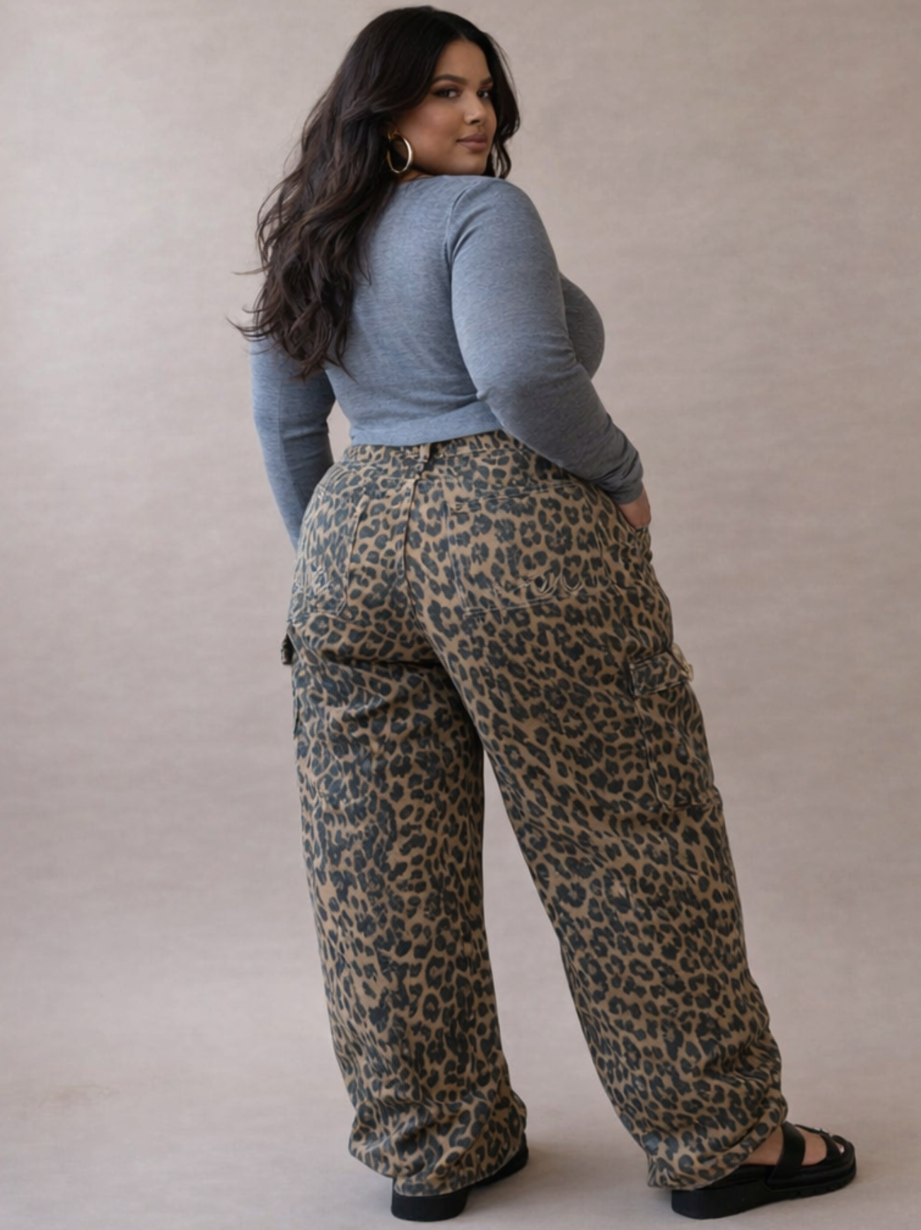 Damson Madder "Dion"  Cheetah Cargo Jeans - Size 20