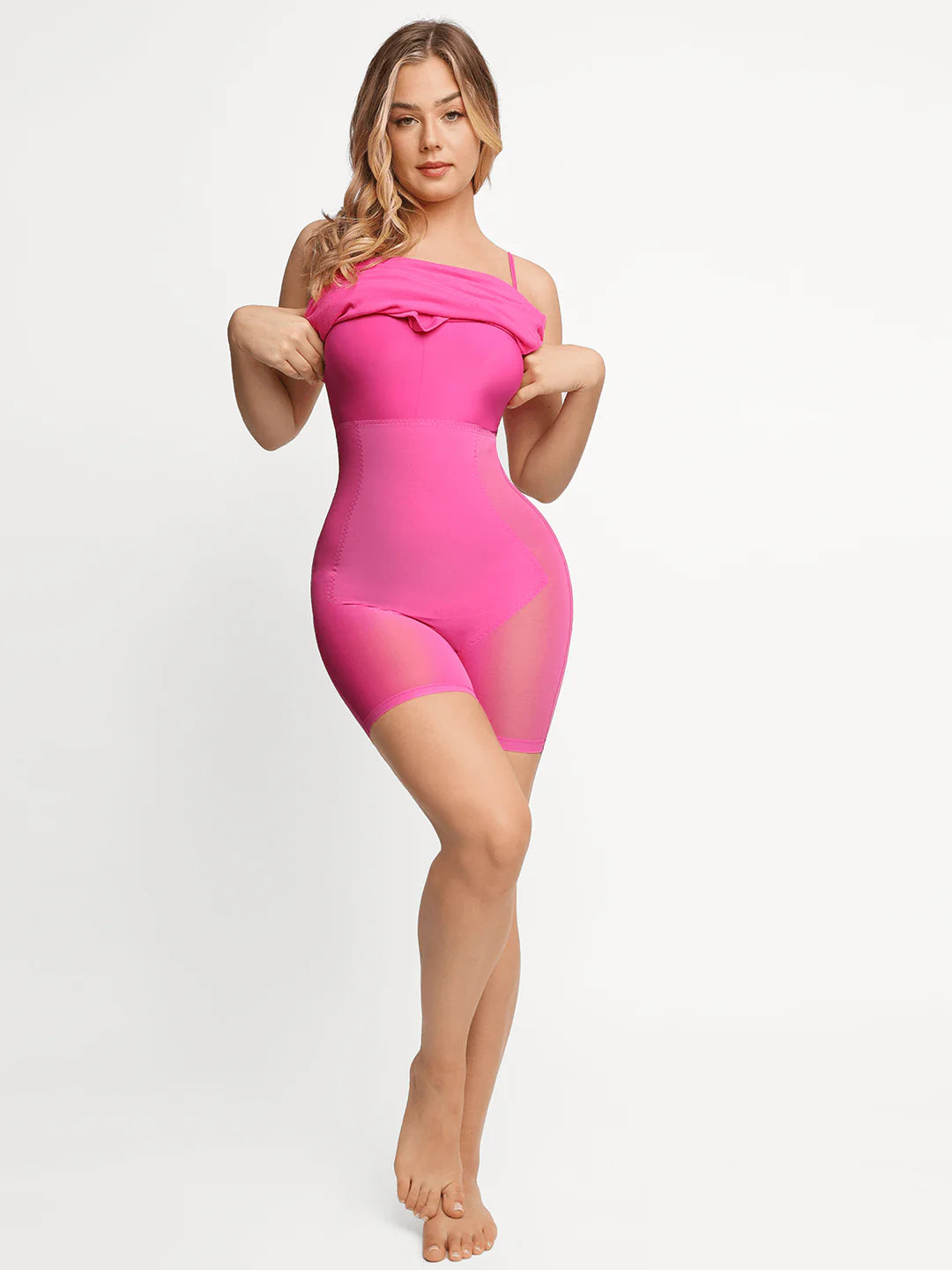 Popilush Pink Ribbed Knit Tank Modal Maxi Built-in Shapewear Dress NWT - Size XL