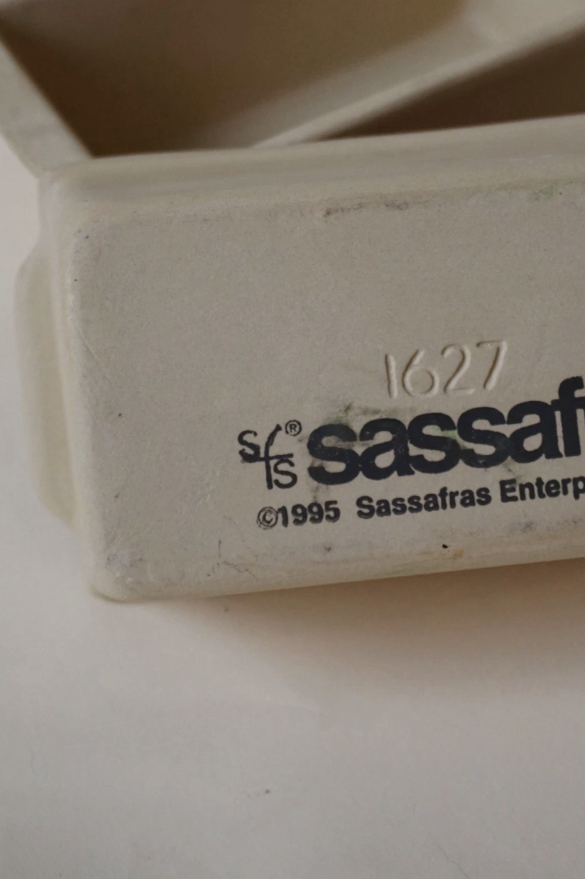 Set (2) Sassafras Vintage Super Stone Unglazed Ceramic Loaf Pans 1995