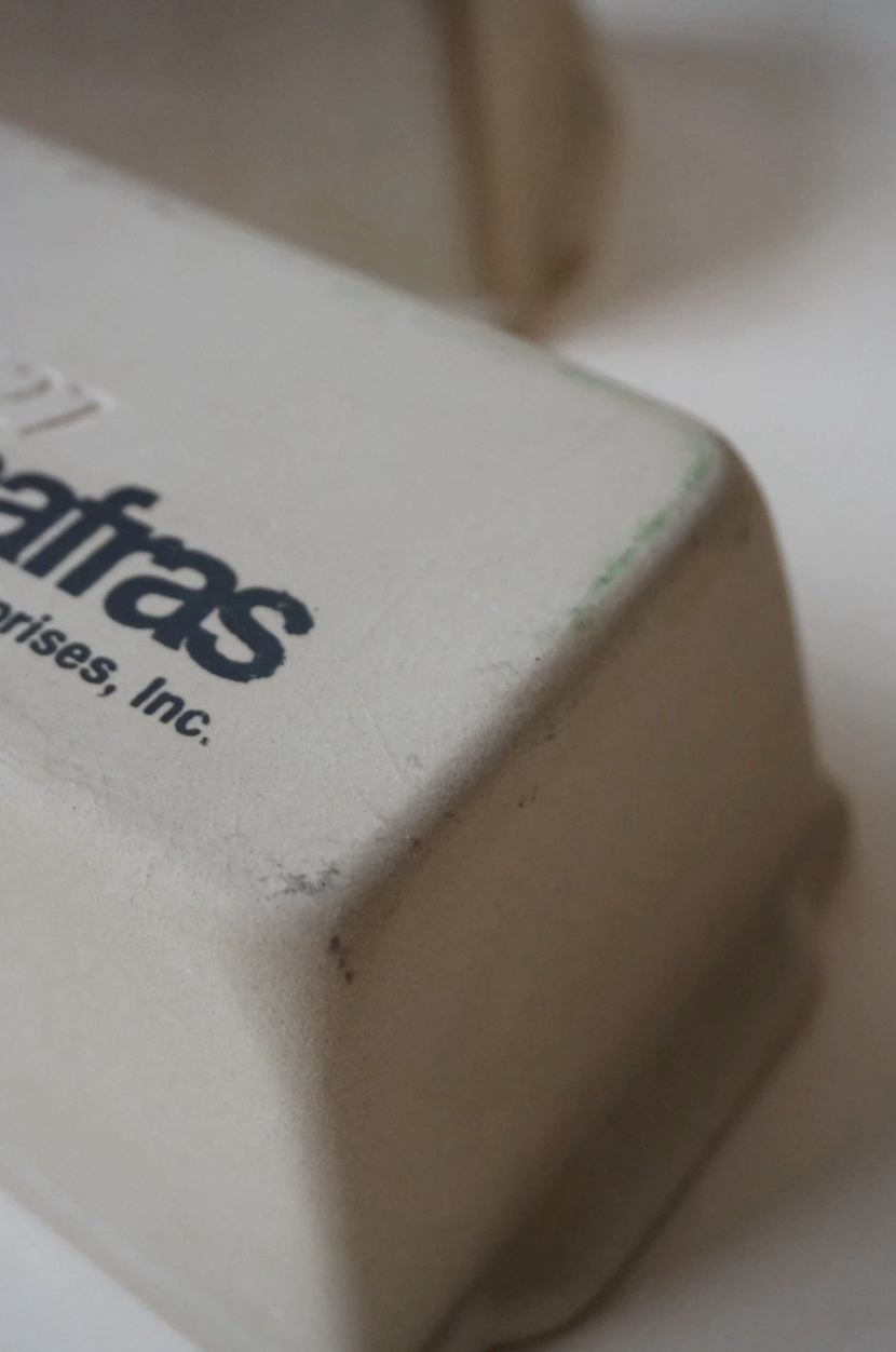 Set (2) Sassafras Vintage Super Stone Unglazed Ceramic Loaf Pans 1995